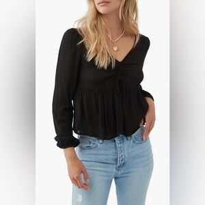 O’Neill | Carlotta Long Sleeve Peplum Top Size Small